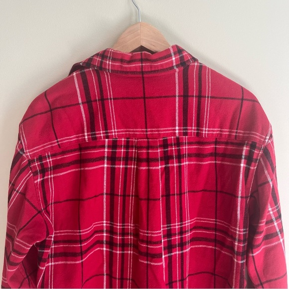 Lauren by Ralph Lauren Red Flannel 1/4 Zip Shacket Sz M - Picture 5 of 6